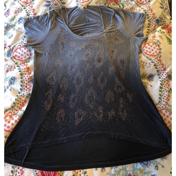 Sequin Ombré Cheetah Design Top w/Ruched Back - Picture 1 of 4